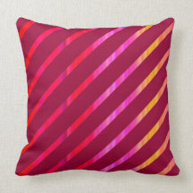Diagonal Stripes Throw Pillow