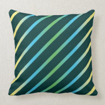 Diagonal Stripes Throw Pillow