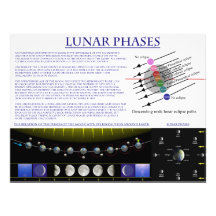 Diagram of the Lunar Phases of Earth's Moon Photo Art