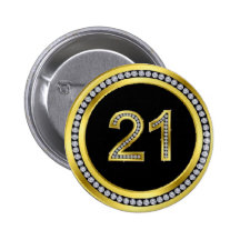 Diamond 21st Birthday Pin