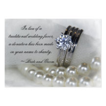 Diamond and Pearls Wedding Charity Favour Card Business Card Templates