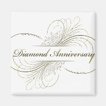 Diamond anniversary refrigerator magnet