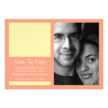 Diamond Background Save The Dates (Orange/Yellow) invitations