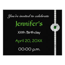 Diamond birthday personalized invites