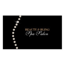 Diamond Bling Beauty Black Spa Salon Business Card