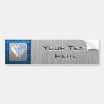 Diamond; Brushed metal-look Bumper Stickers