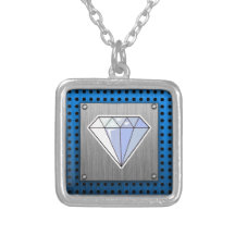 Diamond; Brushed metal-look Custom Jewelry
