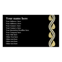 Diamond & gold paisley pattern-black business cards