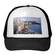Diamond Head - Waikiki Beach, Oahu Mesh Hats