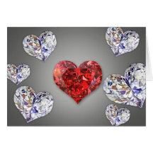 Diamond Hearts - Greeting Card