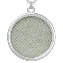 Diamond Plate Metal Texture Background Custom Necklace