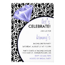 Diamond Ring Bling Bachelorette Party Personalized Invite