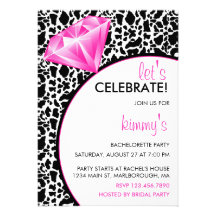 Diamond Ring Bling Bachelorette Party Custom Invite