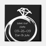 Diamond Ring Save The Date Magnet