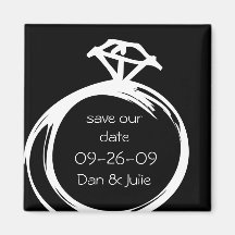 Diamond Ring Save The Date Magnet