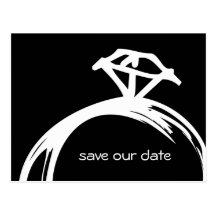Diamond Ring Save The Date Postcard