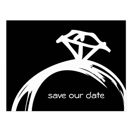 Diamond Ring Save The Date Postcard