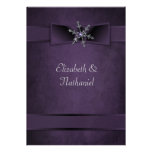 Diamond Snowflake & Satin Ribbons Wedding Invite
