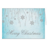 Diamond Snowflakes Christmas Holiday Greeting Card