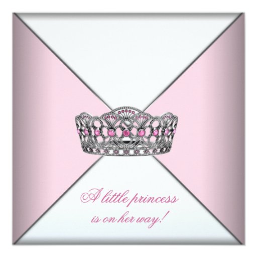 Diamond Tiara Pink Princess Baby Shower Invites