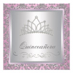 Diamond Tiara Pink Princess Party Personalised Invitations
