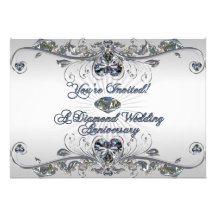 Diamond Wedding Anniversary Card Custom Invite
