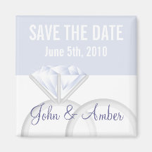 Diamond Wedding Rings Save the Date Magnet