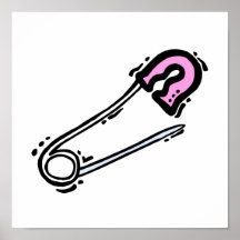 diaper pin baby pink grahpic.png posters