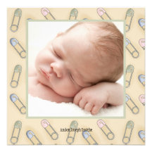 Diaper Pins Baby Announcement