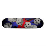 dice blue red and Black Skateboard