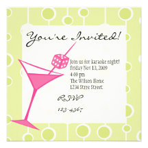 Dice Martini Custom Invitations