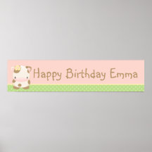 Diddles Farm Moo-Cow Birthday Banner Poster