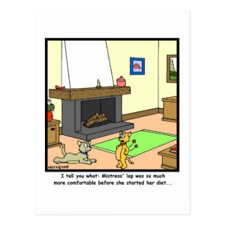 Diet: Cat Cartoon Postcard