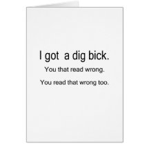 dig bick greeting card
