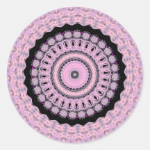 Digital Abstract Fractals Round Stickers