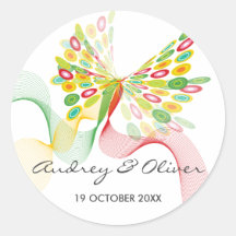 Digital Butterfly Custom Party Gift Label Sticker