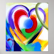 Digital colour Hearts Print