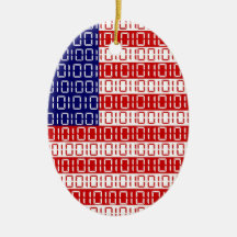 digital Flag (USA) Christmas Ornament