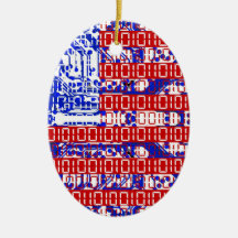 digital Flag (USA) & circuit board. Christmas Tree Ornaments