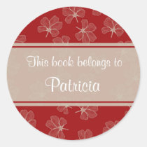 Digital Floral Flowers Custom Bookplate Labels stickers