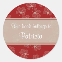 Digital Floral Flowers Custom Bookplate Labels Sticker