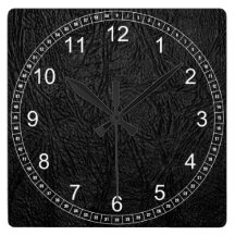 Digital Leather Square Wallclock