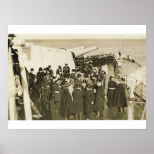 Dignitaries on deck at Remembrance Day ceremony Print