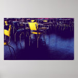 Diner Purple Yellow Digital Realism PHoto Poster