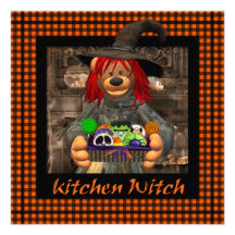 Dinky Bears Little Kitchen Witch Personalized Announcements