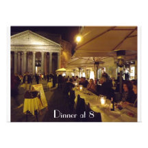 Dinner at 8 custom invitations
