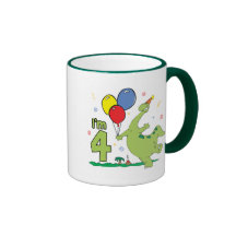 Dino 4th Birthday Mug