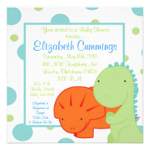 dinosaur Baby Shower invite cute fun simple