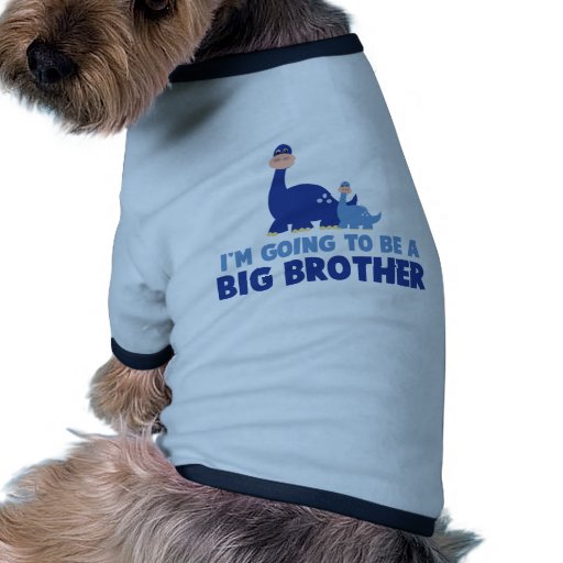 dinosaur big brother to be NEW blue Doggie T Shirt