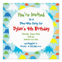 Dinosaur Birthday Party Invitations